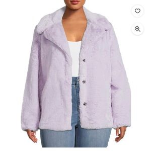 Time and Tru Missy's Women's Faux Fur Cropped Jacket